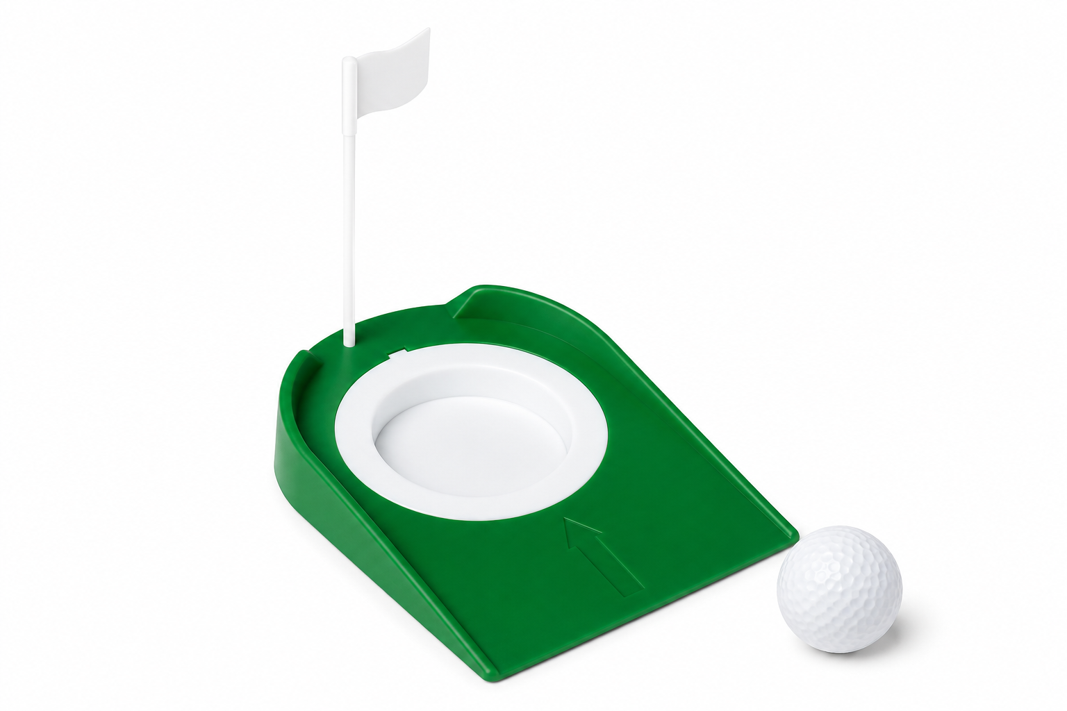 Portable Golf Putting Practice Cup with Flag and Ball Return Ramp