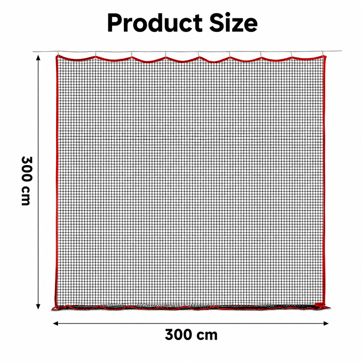 3m × 3m Golf Practice Impact Net with Rope and Carabiner Clips