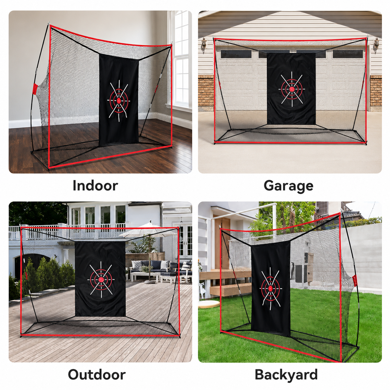 3m × 2.1m Golf Practice Net Set with Target Sheet and Carry Bag