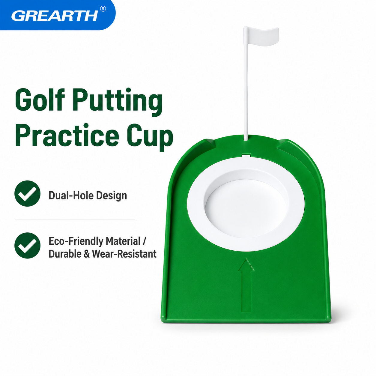 Portable Golf Putting Practice Cup with Flag and Ball Return Ramp