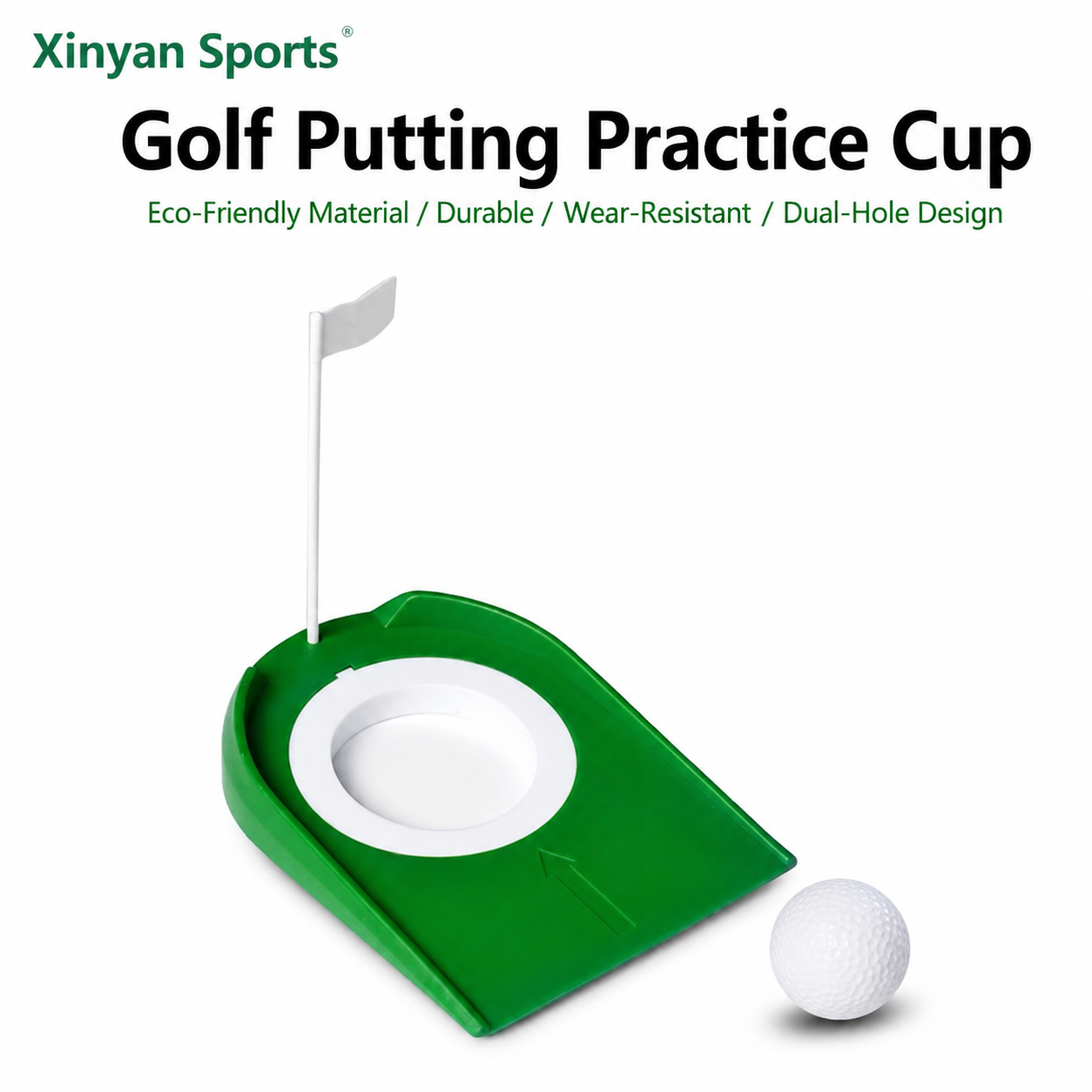 Portable Golf Putting Practice Cup with Flag and Ball Return Ramp