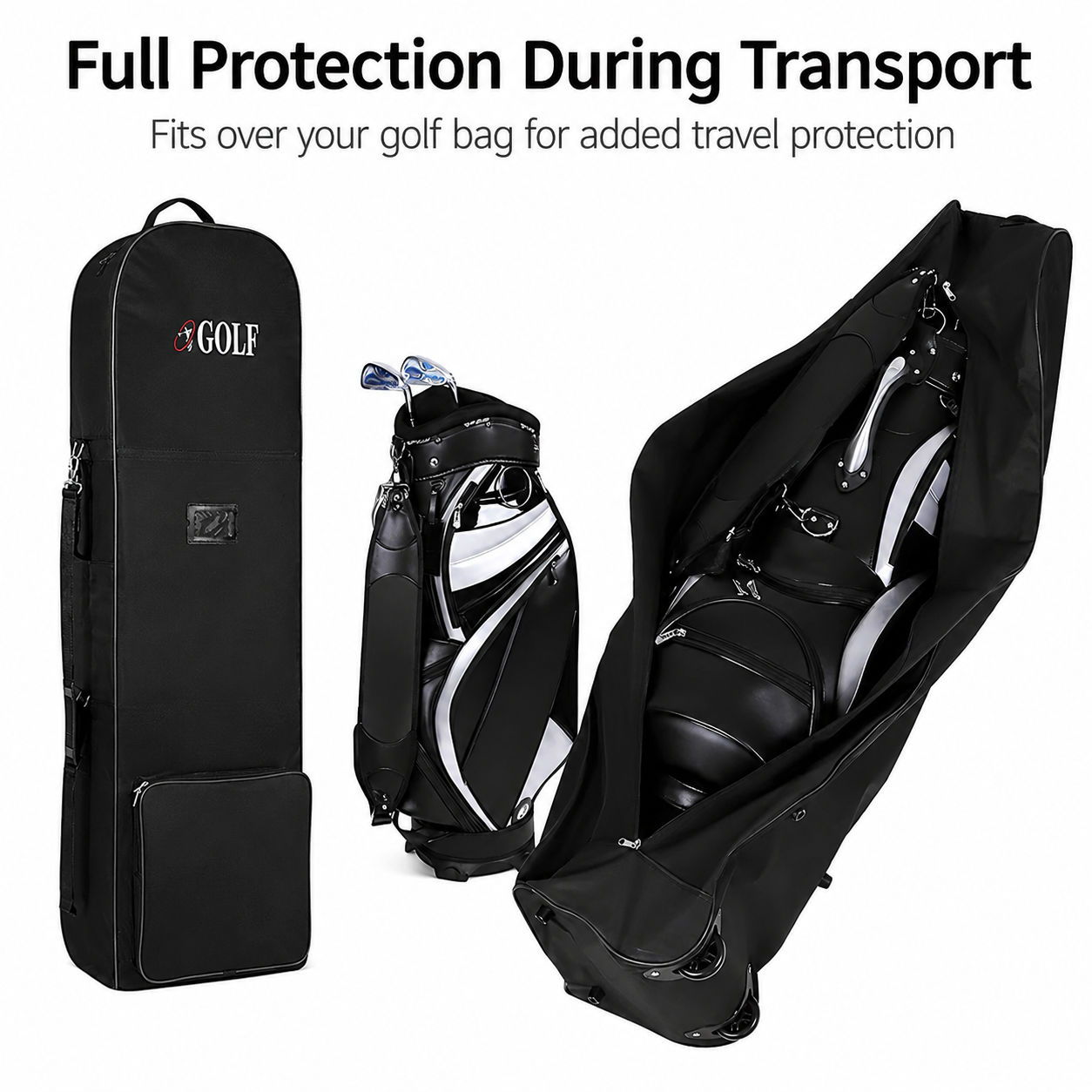 PARPLAY Golf Travel Bag with Wheels – Padded Airline Cover for Golf Clubs