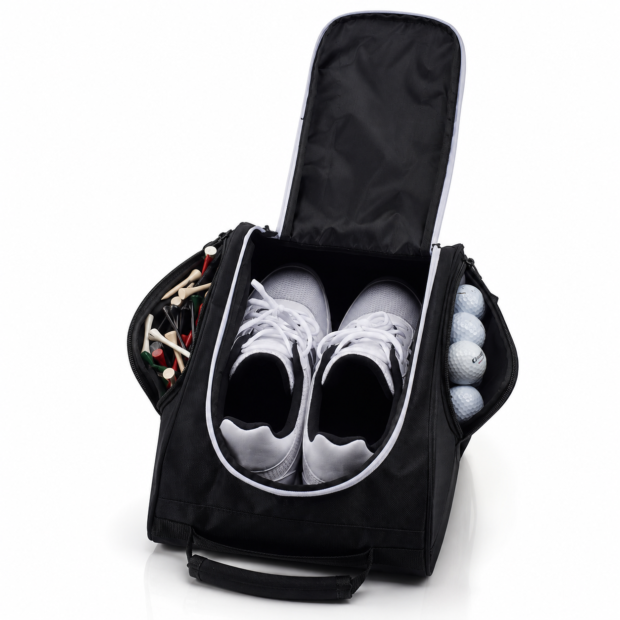 PARPLAY Golf Shoe Bag with Side Storage Compartments